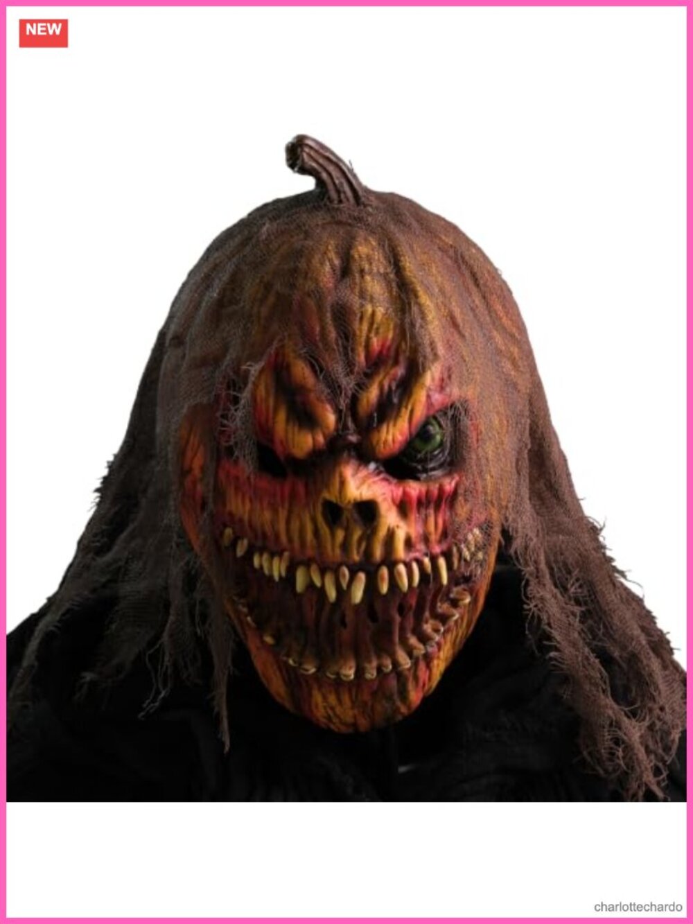 Latex Full Head Pumpkin Scarecrow Mask Halloween Costume